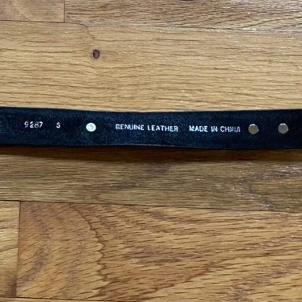 Leather Belt w/ Silver-Tone Embellishments